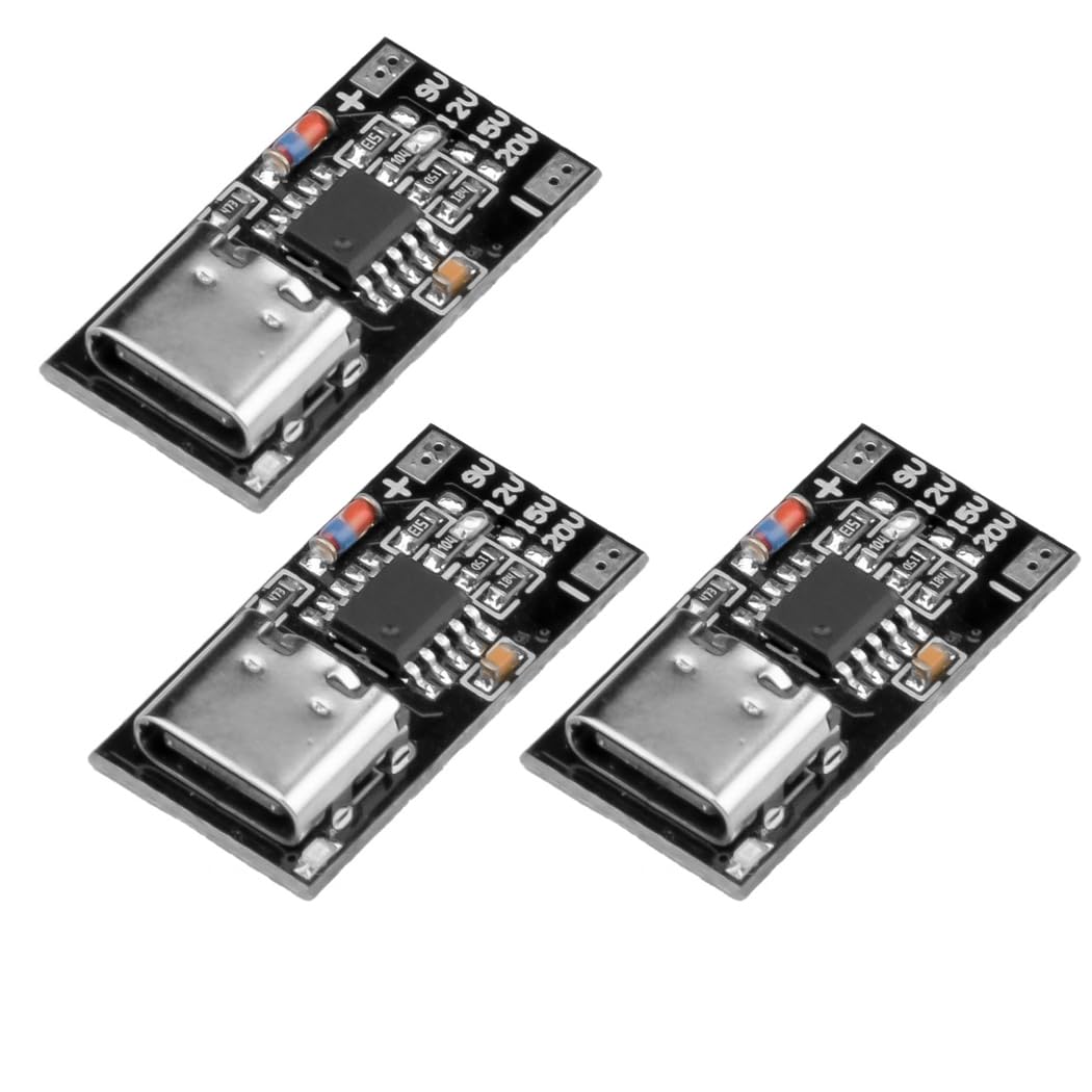 HiLetgo 3pcs PD/QC/AFC Decoy Board Fast Charge USB C Boost Module PD3.0 2.0 PPS/QC4 + FCP AFC Type-C Trigger Polling Detector Power Module