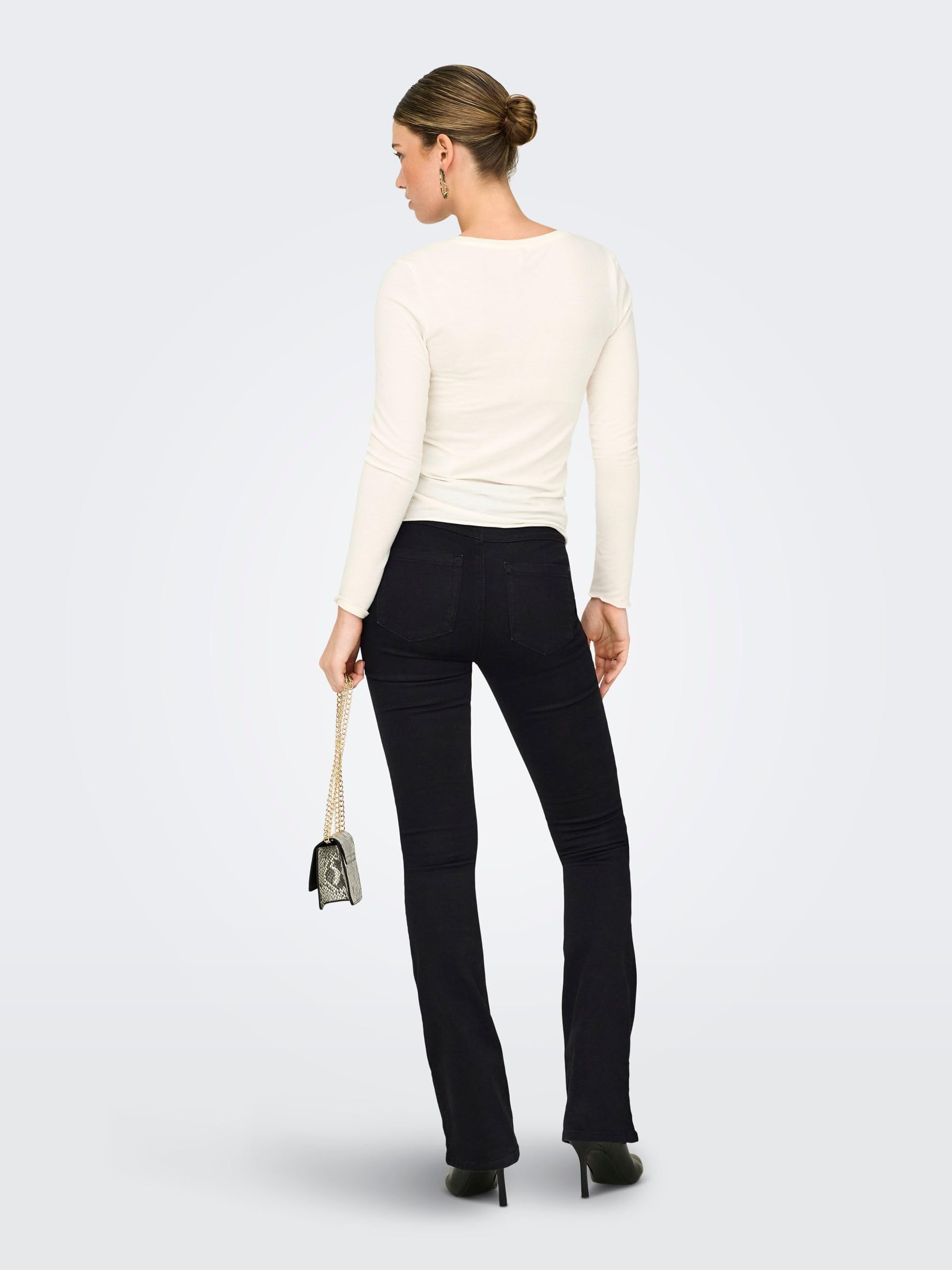 ONLY Women's Onlrose Hw Retro Flared DNM Gua192 Noos Jeans