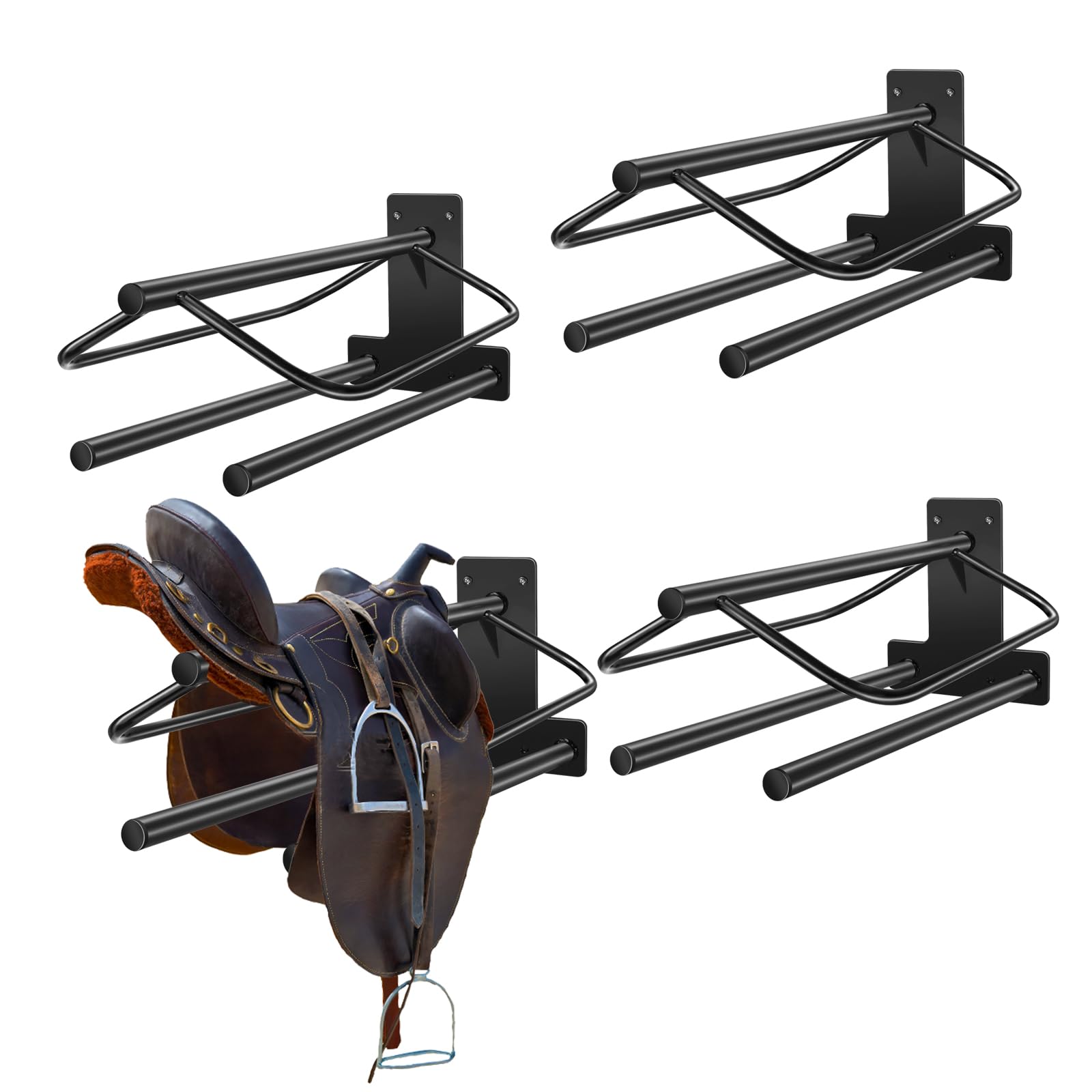 HDYEGY 4 Sets Wall Mount Saddle Rack