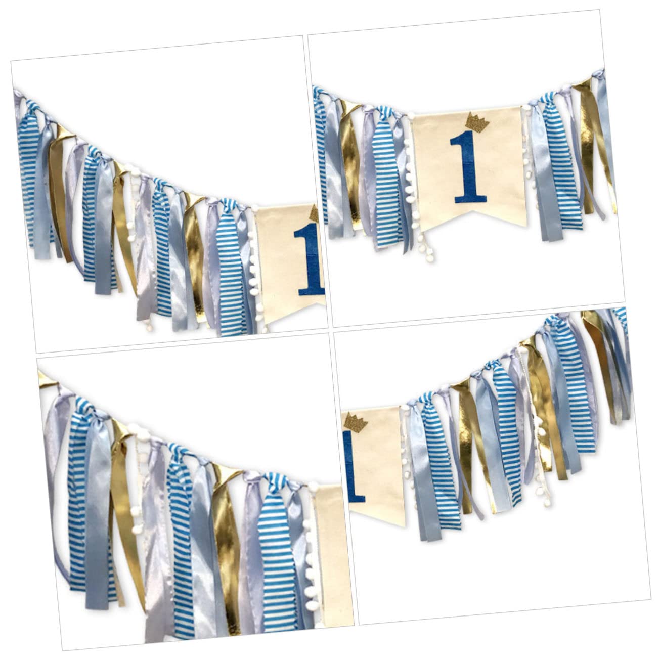 Abaodam 2 Pezzi Banner Di Decorazioni Per Feste Di Primo Compleanno A Strisce Cartello Appeso Per Feste Bandiera Da Tirare
