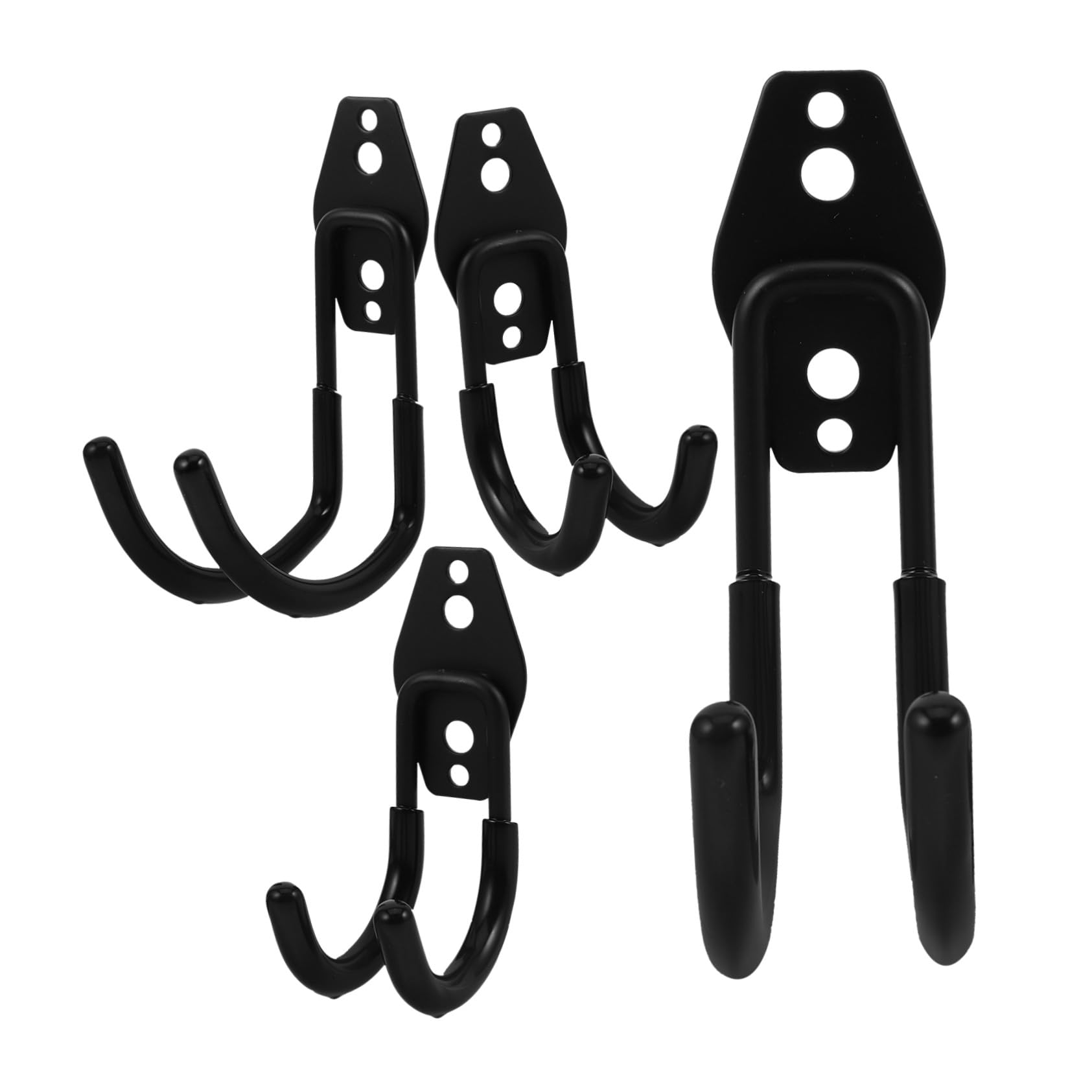 Angoily 4pezzi Ganci Da Garage Resistenti Per Montaggio Parete Ganci Per Scale Tubi Sci Sport Attrezzi Da Giardino Organizer Nero