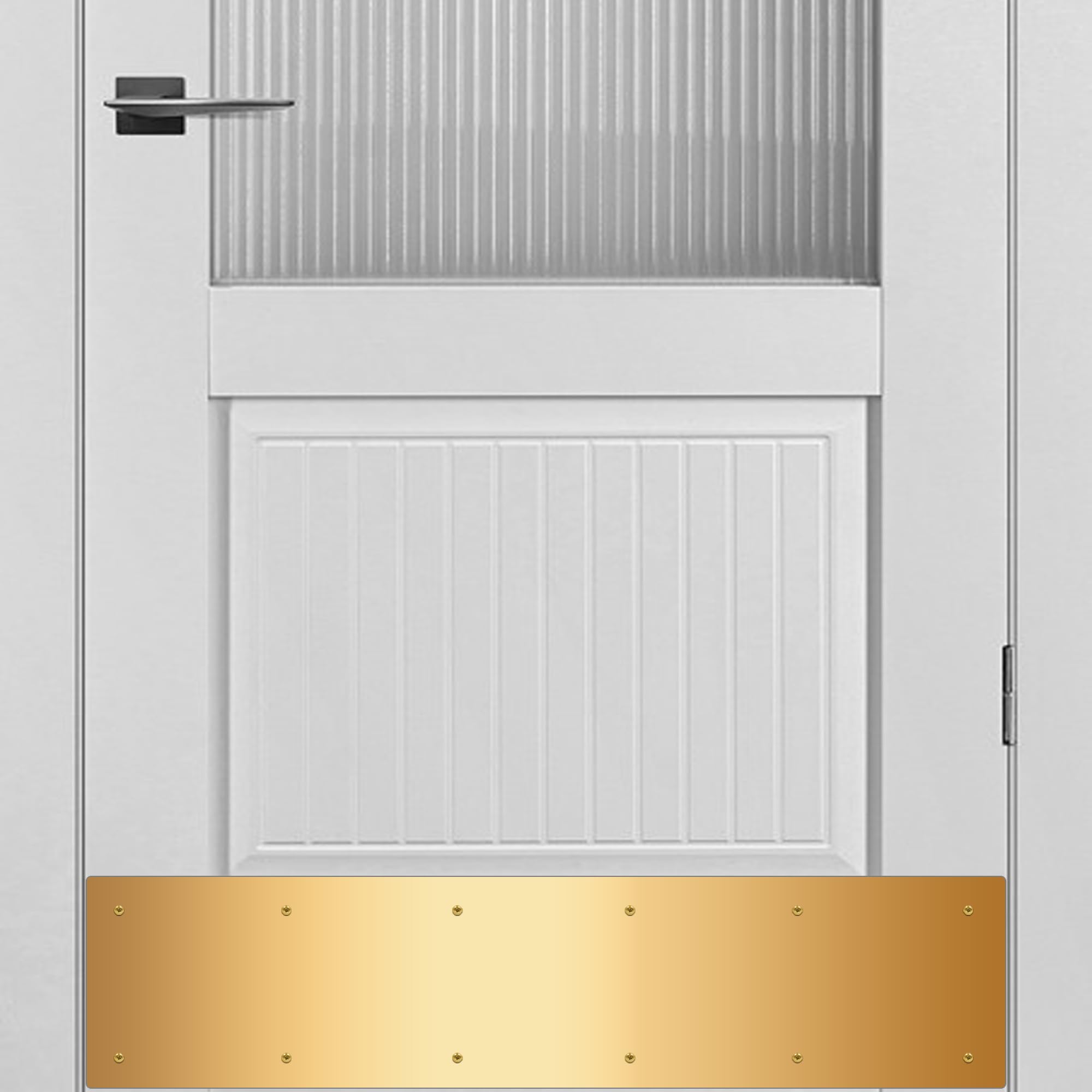 Bikykose 2pcs 34×8Inch Aluminum Door Kick Plates for Exterior Doors – Decorative Protection to Prevent Damage from Kicking – Stylish and Durable Door Kick Plate(Golden)