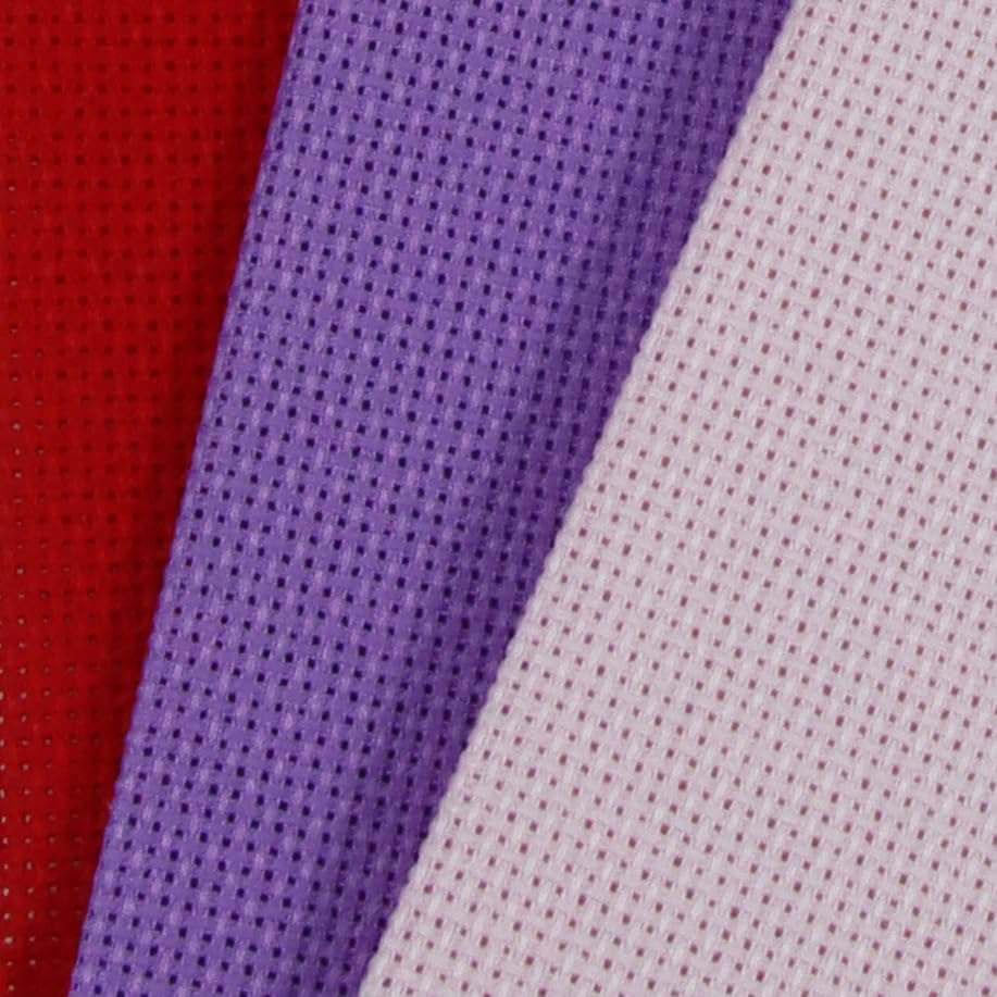 Image of KCS 3 pc of 12 inch x 18 inch(30cmx45cm) 18CT Counted Cotton Aida Cloth Cross Stitch Fabric (Lavender+Pink+Red)
