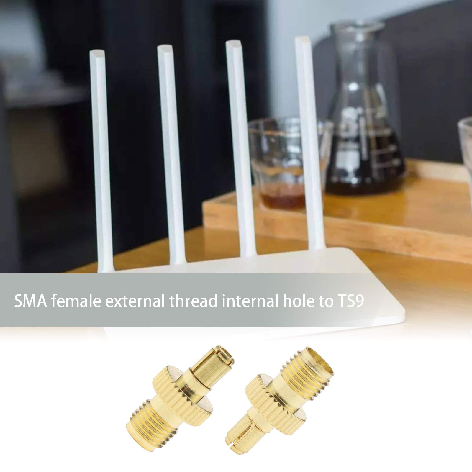 2 x SMA żeński na TS9 męski adapter RF złącza koncentryczne pozłacane do anten transmitowane Wi-Fi Telecom Bezprzewodowe urządzenia LAN