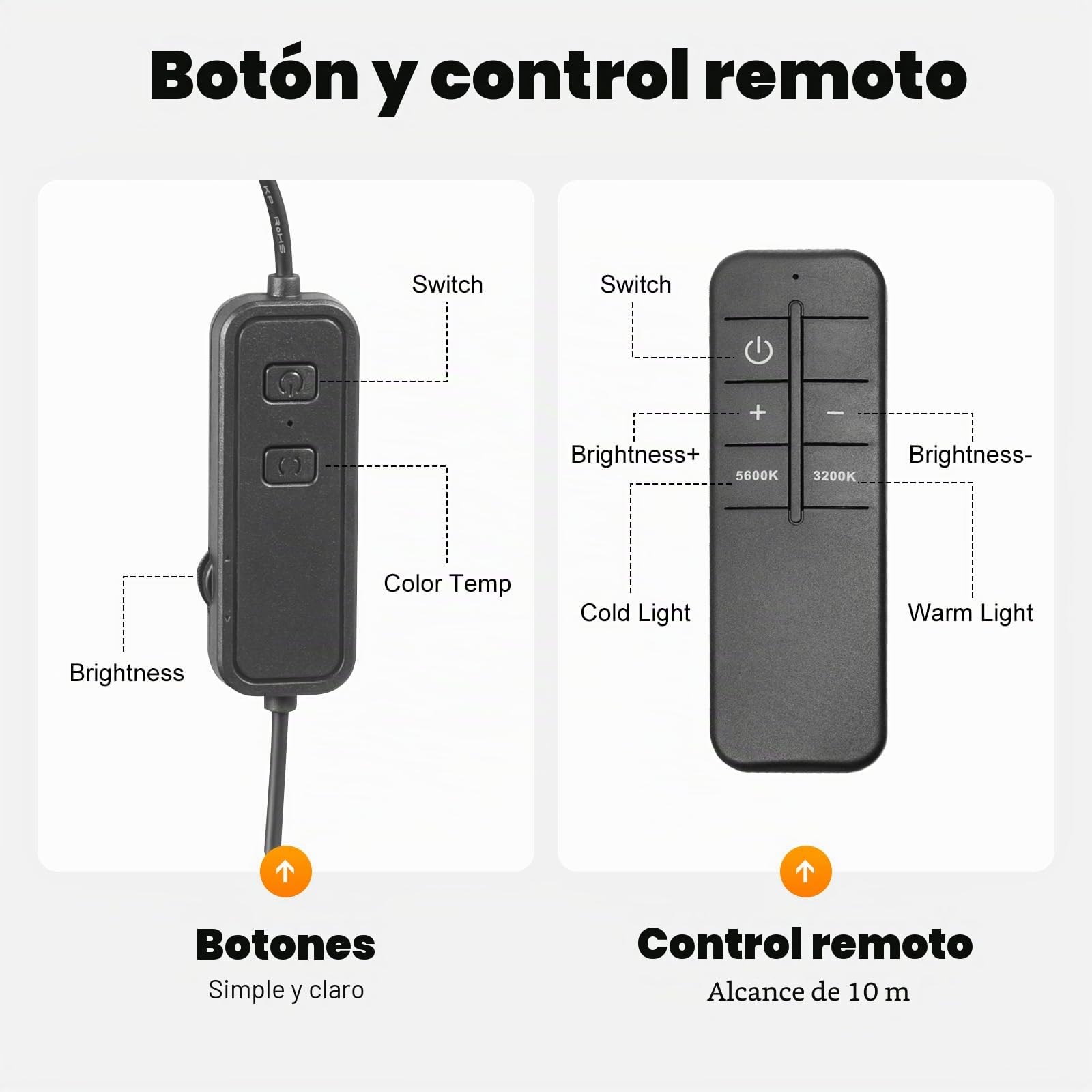 Media luna, lámpara cosmética LED con soporte para teléfono y ruedas, 2 opciones de control ajustables de 3200 K-5600 K, luces de belleza para sala de estar, estudios fotográficos, mesas