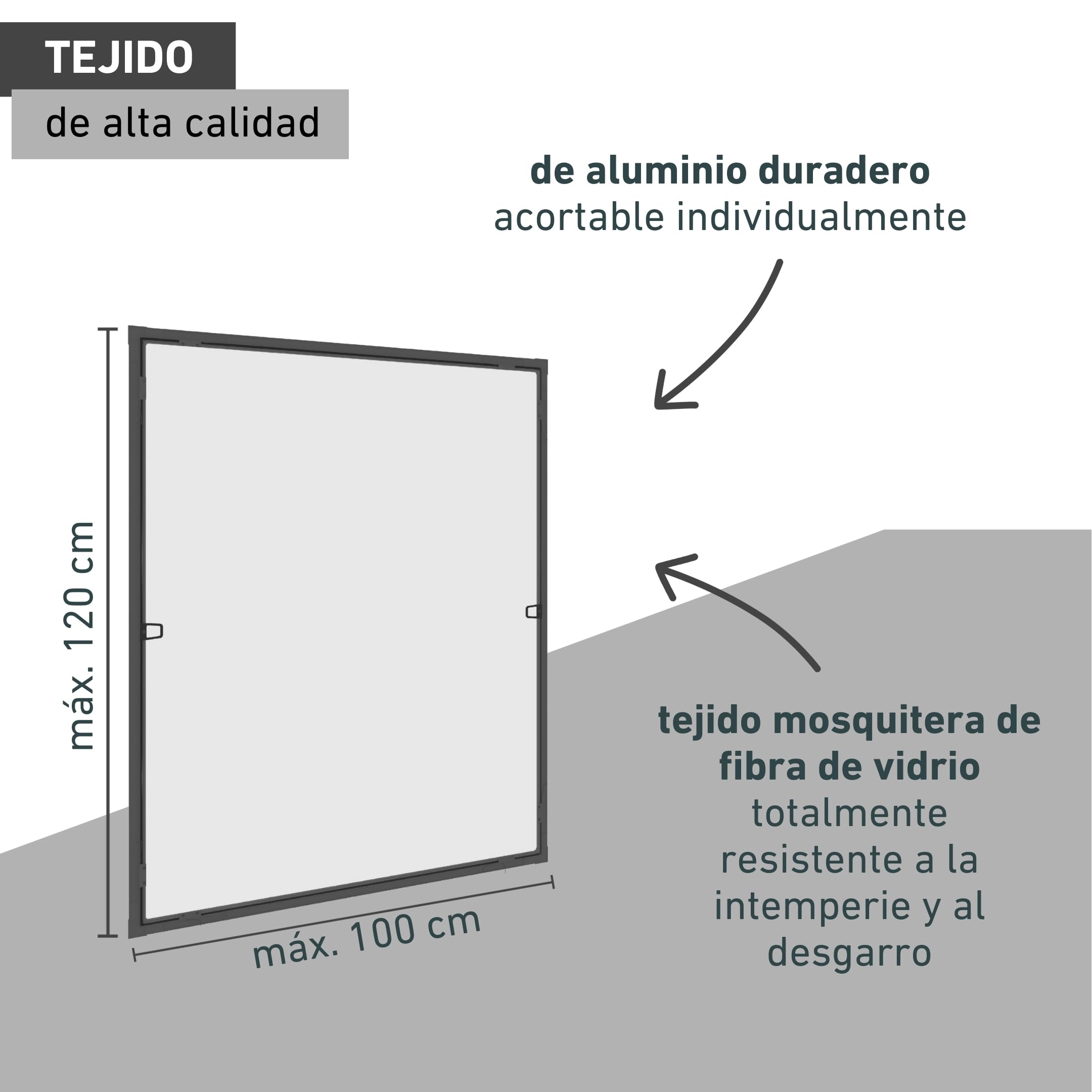 Windhager Marco de aluminio para ventana Ultra Flat, 100 x 120 cm, color antracita 03967