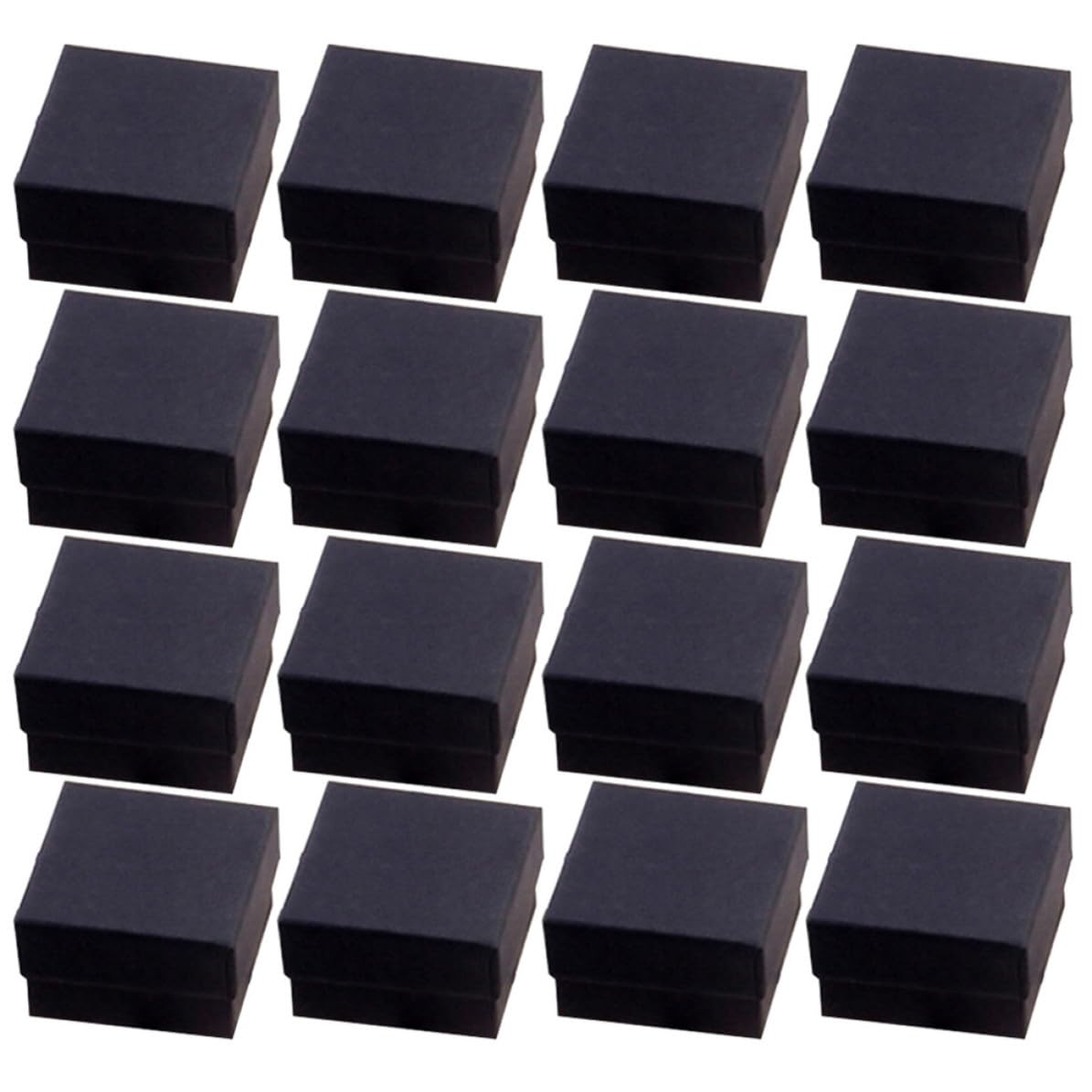 Boîte à bijoux design rétro élégant coffret kraft noir haute densité x48