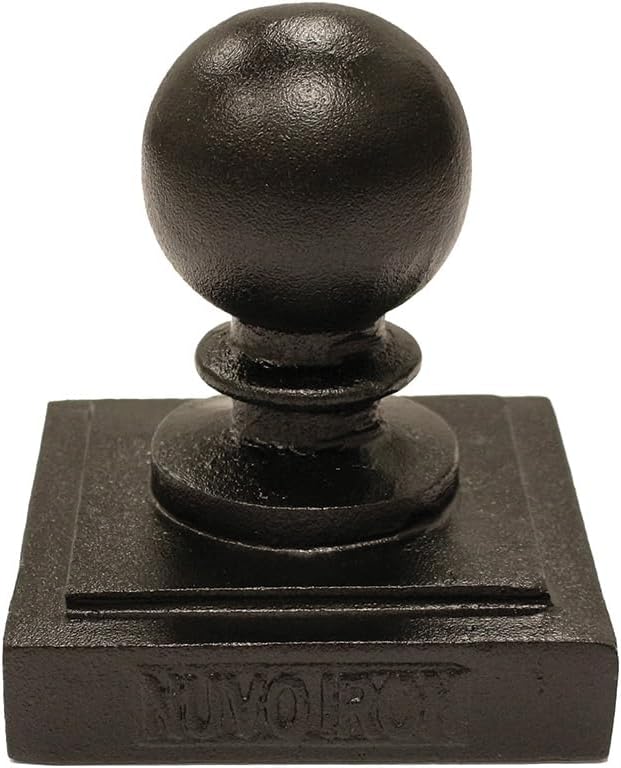 Nuvo Iron 6" x 6" Black Aluminum Ornamental Ball Post Cap, Pack of 12