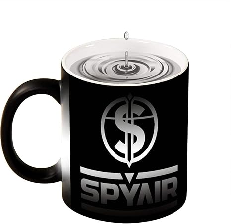 Amazon Co Jp スパイエアー Spyair ロゴ 変色カップ アイデアマグカップ 円筒形陶磁器 コーヒーカップ ティーカップ セラミックカップ お湯入れると変色 贈り物 誕生日ギフト プレゼント330ml ホーム キッチン