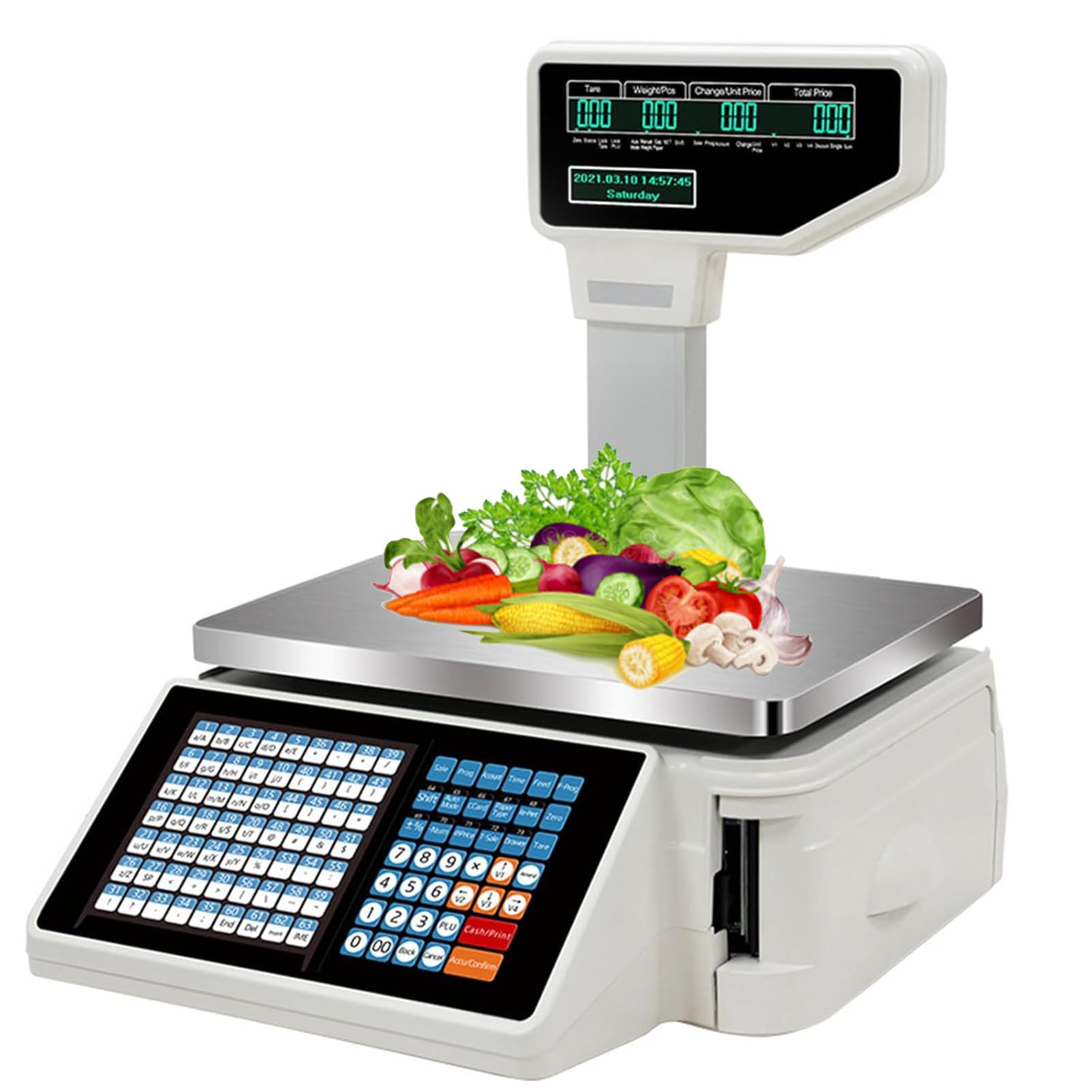 PweKzxt Commercial Barcode Scale,Dual Display Counting Scale, Price Computing Scale Commercial Digital,Accuracy Electronic Price Computing Scale, for Supermarket/Retail Machine