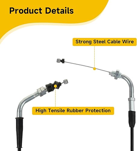 Miniatura 5 de HIAORS Cable del acelerador de 78 pulgadas para GY6 150cc 50cc 80cc 125cc QMB139 Motor Tao Tao VIP Futuro Campeón Chino Jonway Roketa NST Lance