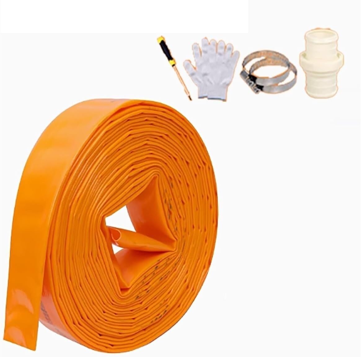 Pool Backwash Hose, Lay Flat Water Discharge Hose, PVC 1.5 Inch 10-50 M for Pool Backwash and Transfer(10meter)