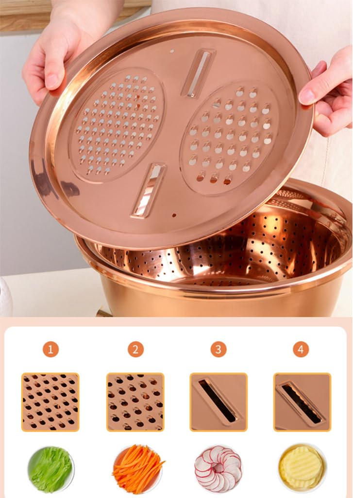 Seiher Schüssel Set mit Deckel 2 in 1 Sieb und Waschschüssel für Obst und Gemüse, Großer Abtropfkorb für Küche Rührschüsseln