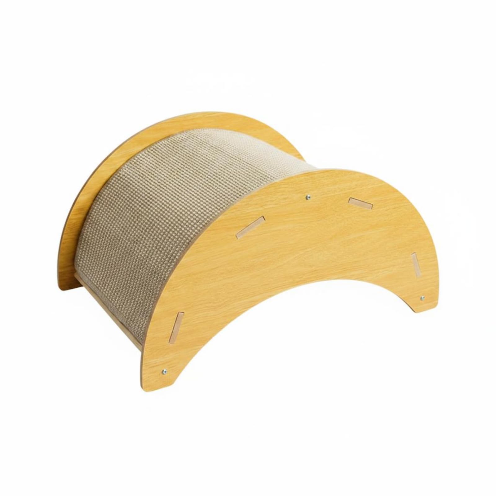 Griffoir Lit Berceau Courbé Grattoir Corrugué Lit Bercelant Conception Pratique Tapis de Rechange Aspect Bois Clair Adapté aux Chats d'Intérieur Détente Jeu Créatif