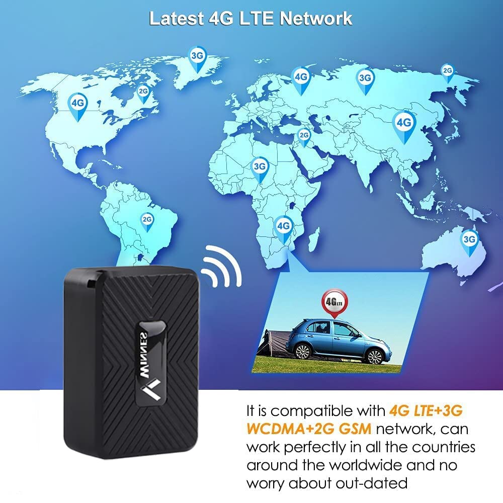 Micro Gps Tracker 4G Spia Magnete Realtime Localizzatore GPS in Tempo Reale Satellitare Tracciatore di Posizione Portatile, GPS Tracker per Bambini o Anziani, Geo-fence Alarm, App Gratuita (1500mAh)