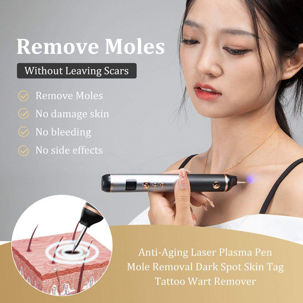 Stylo Plasma électrique à 15 Niveaux Réglables Rechargeable Par USB, Pour L'élimination Des Grains De Beauté,Verrues,Taches De Rousseur Et Taches Brunes,Sûr Et Indolore,Il N'irrite Pas La Peau