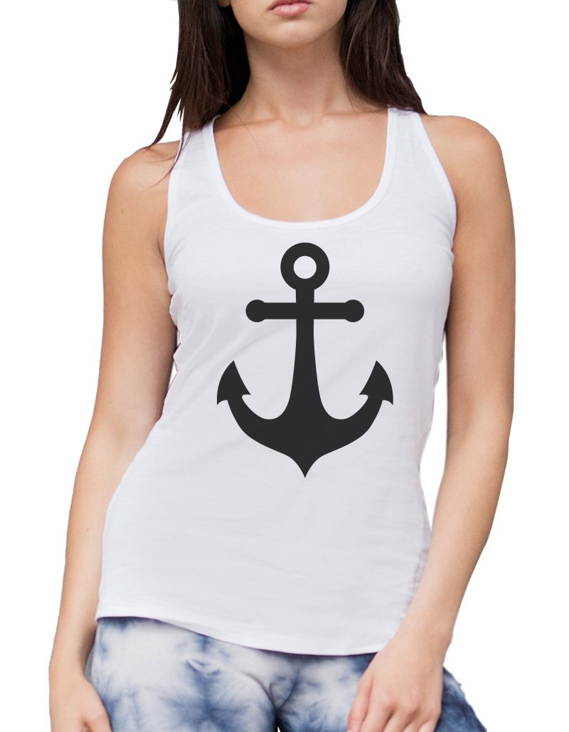 Hotscamp Women's White Nautical Anchor Vest - Large