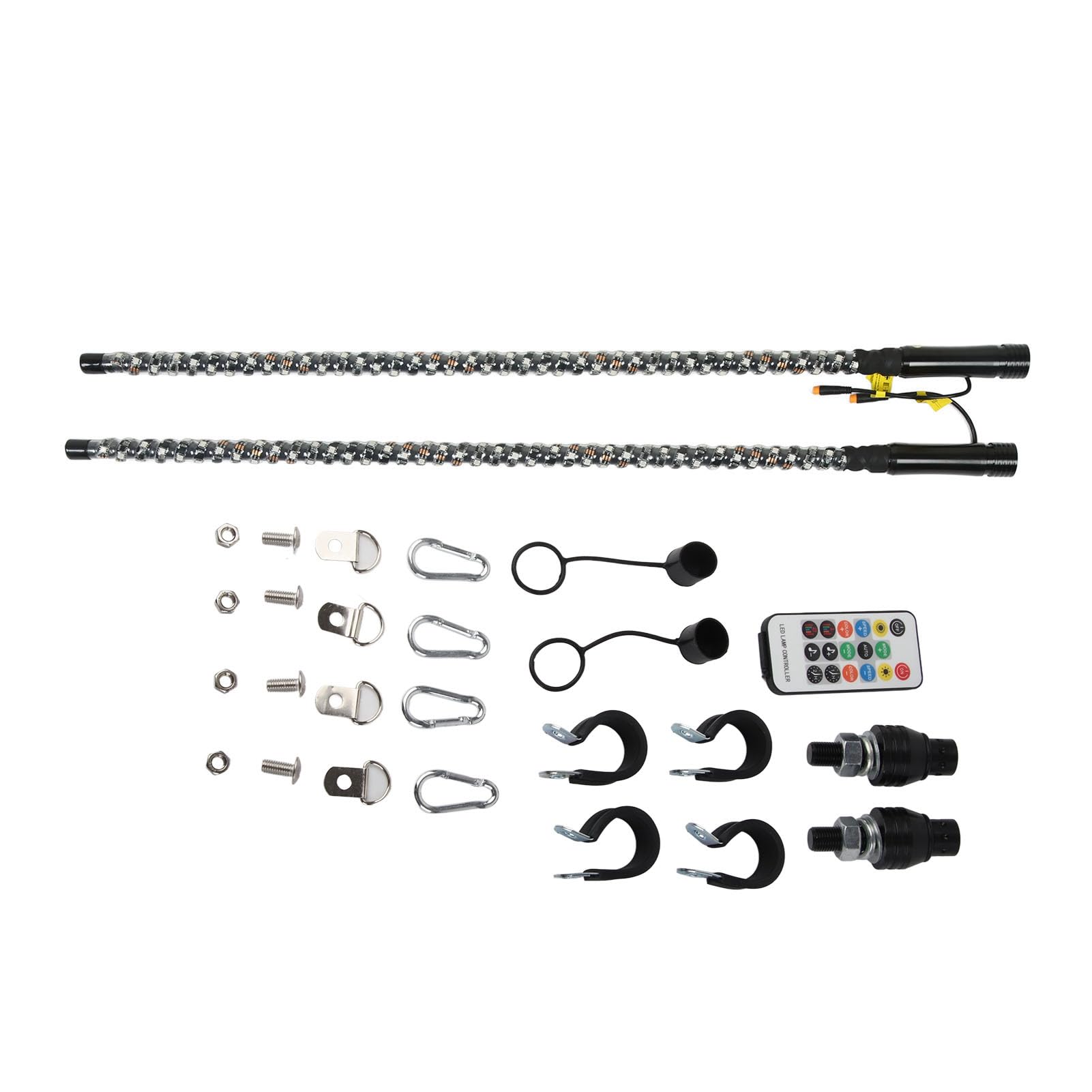 Luz de Látigo LED, 2 Luces de Látigo LED de 3 Pies con Asta de Bandera Control de Aplicación de Color RGB Luz de Látigo de Persecución para UTV ATV Camión Barco 12-24V