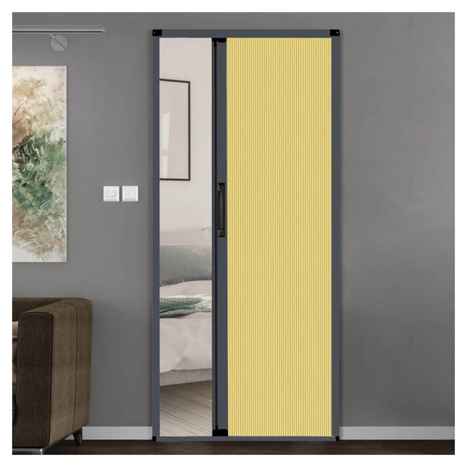 Hpfhsj Beige Honeycomb Folding Door Noise Reduce Accordion Doors，With Aluminum Frame And Cellular Fabric，For Bedroom