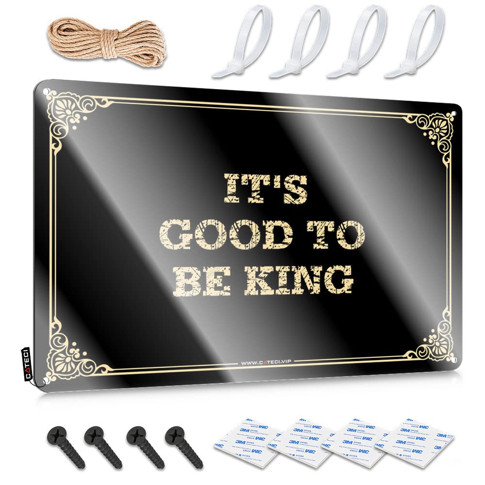 Tin Metal Sign Ideas Waterproof Artwork, Rustic Retro Print For Cafe Pub Bars | Balcony Decor Pre-drilled Custom It's Good To Be King(30X40CM)