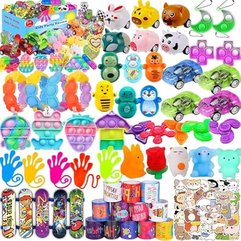 117 Pcs Party Favors for Kids 4-8, Birthday Gift Toys, Pop Fidget Toys, Treasure Box Toys, Carnival Prizes, School Classroom Rewards, Pinata Stuffers, Goodie Bags Filler for Boys Girls 8-12 Cover