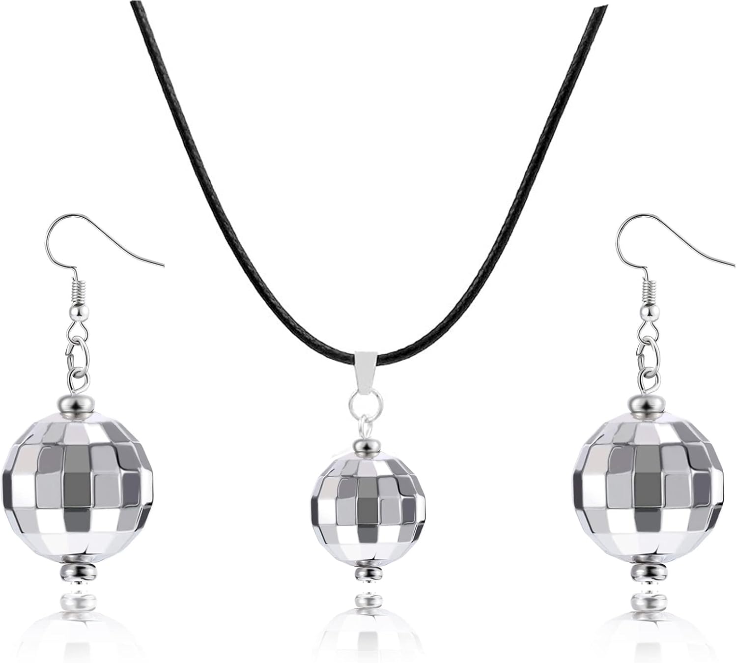 Disco Ball Earrings Dangle Silver Disco Ball Necklaces