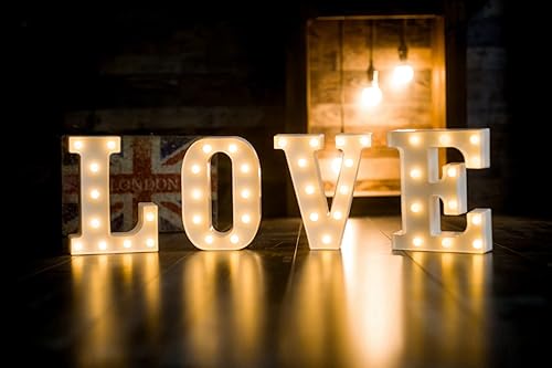 Miniatura 6 de Foaky 26letras del alfabeto con luces LED, letras que se iluminan, luces de noche, para bodas, fiestas de cumpleaños, funcionan con baterías, luz