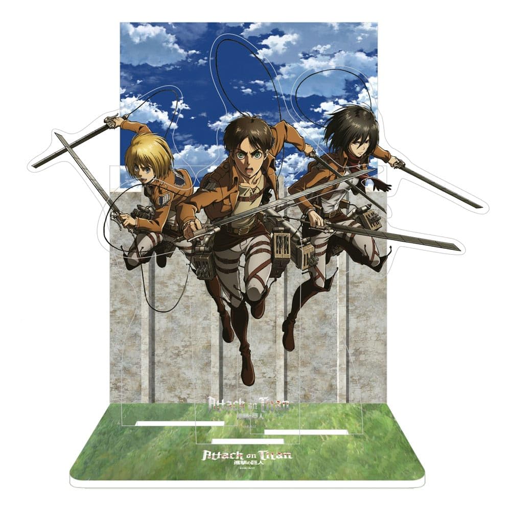 Acrylic Diorama Attack on Titan: Eren, Mikasa & Armin 20 cm, White