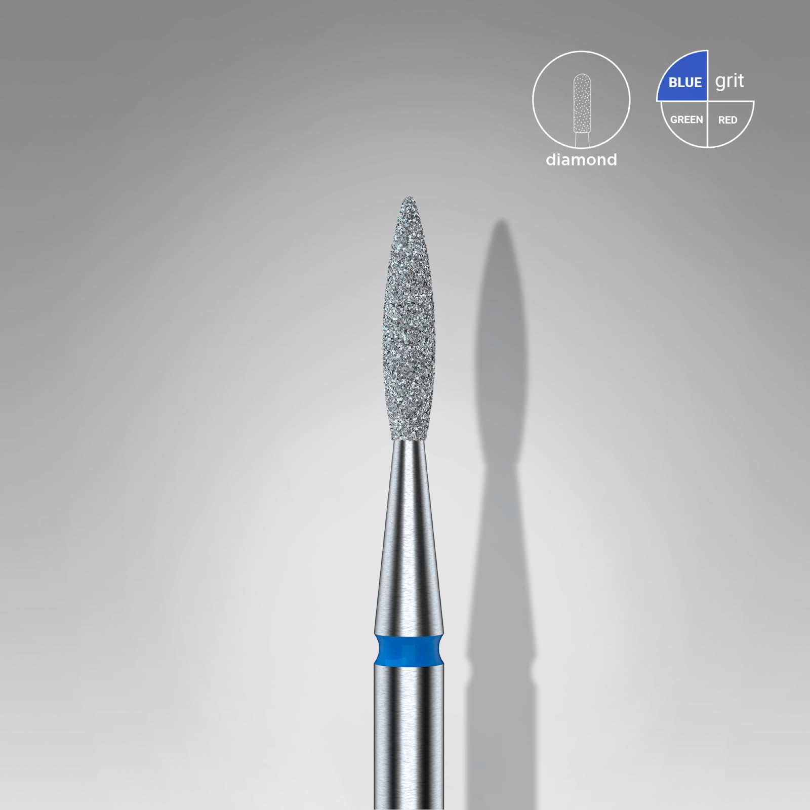 STALEKS PRO - Punta diamantata – Fiamma affilata (anello blu) I kit di scarico per unghie I kit di levigatura per levigatrici elettriche I NAIL DRILL BIT per manicure e pedicure (FA11B016/8)