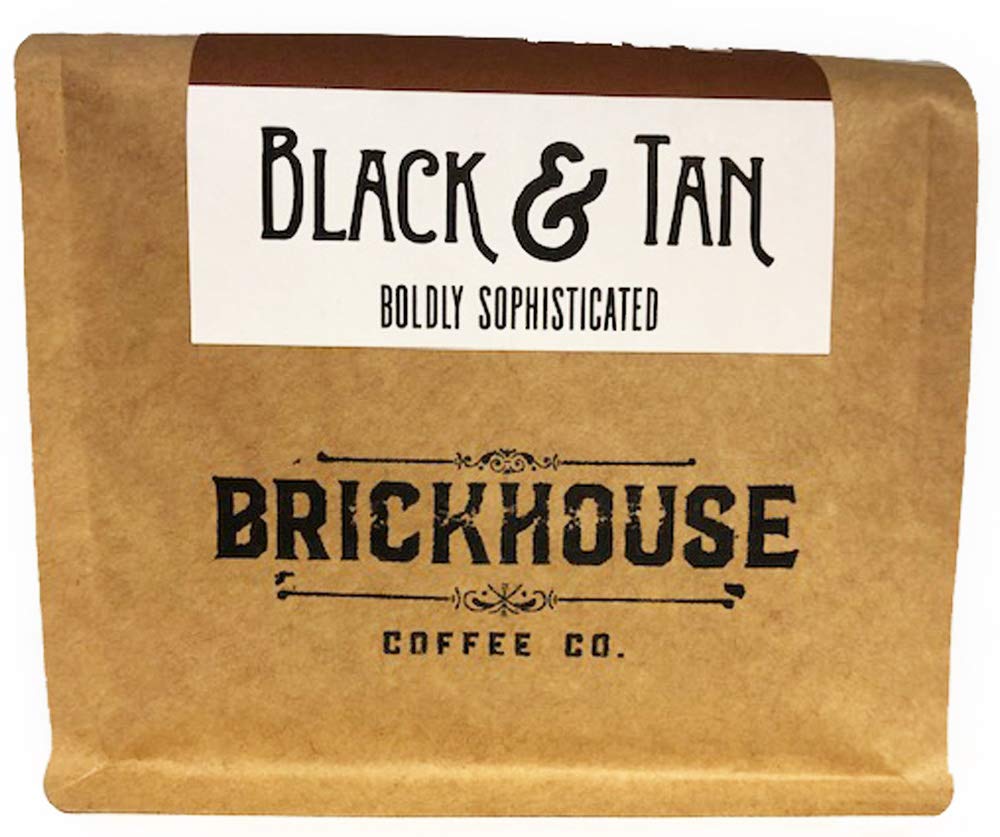Brickhouse Coffee Co.- 'Black and Tan,' Light Roast and Dark Roast Blend, Whole Bean Coffee, 12 Ounces