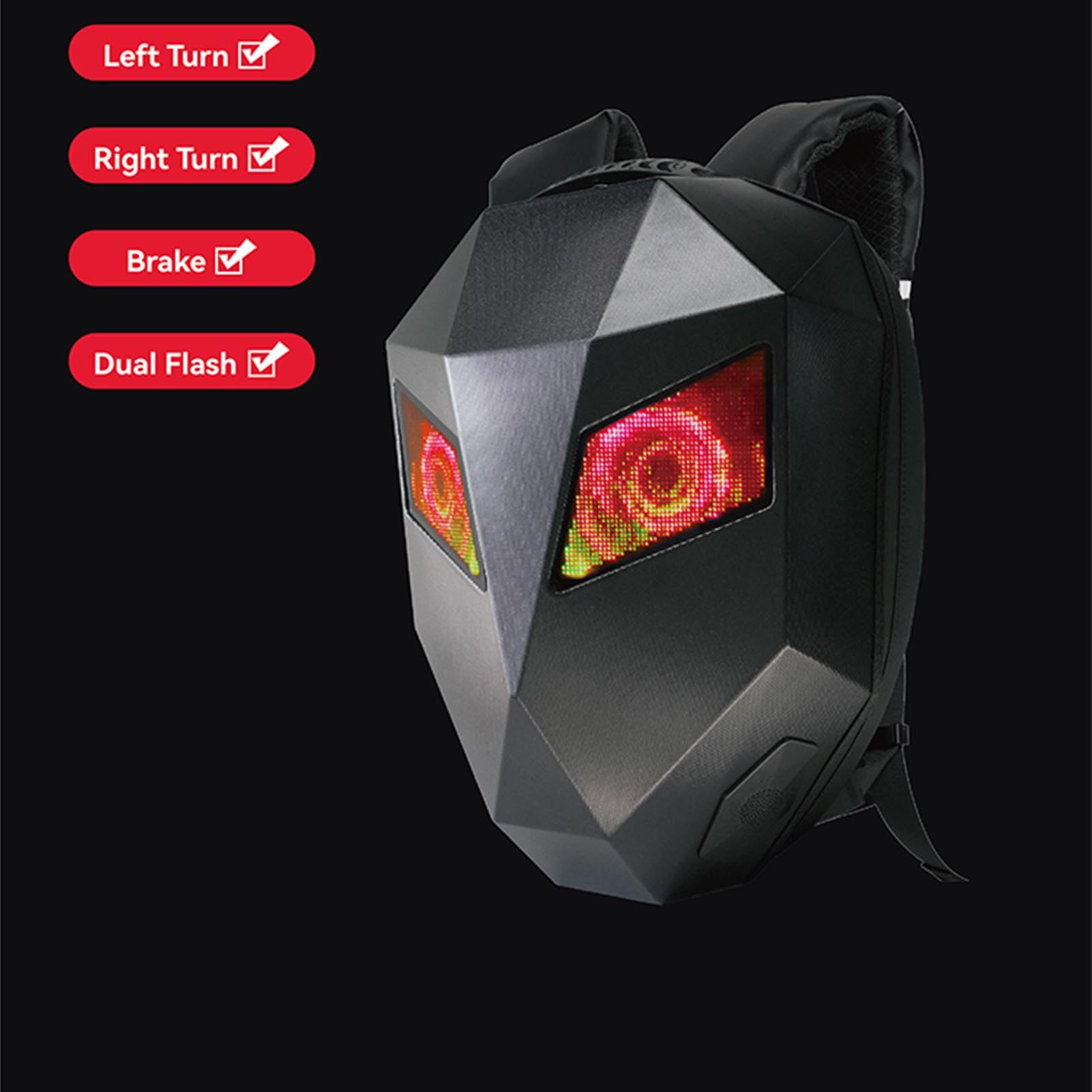 Aramox Mochila LED con Pantalla Programable, Bolsa de Ciclismo Dura, Gran Capacidad para Ciclistas y Ciclistas