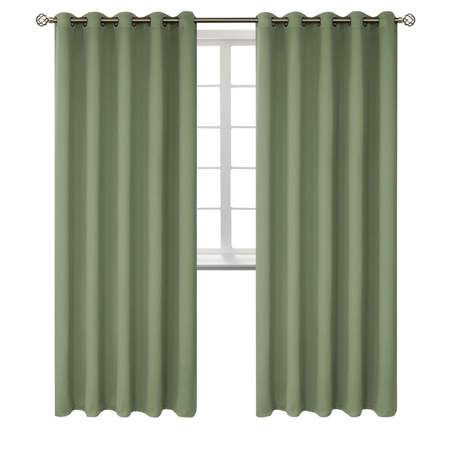 BGment Grass Green Blackout Curtains for Living Room 84 Inch - 2 Panels