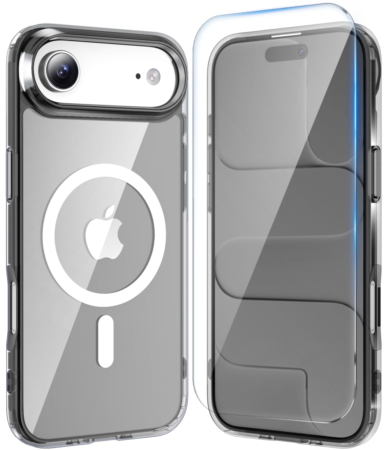 Temdan for iPhone AIR Case with Screen Protector Clear Black