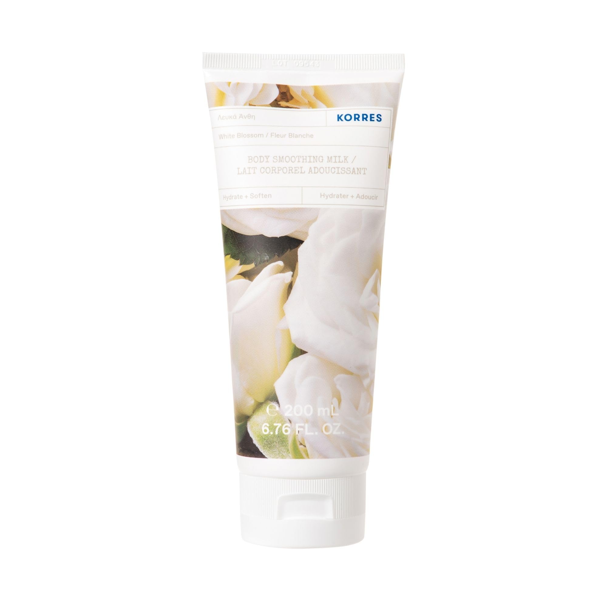 KORRES White Blossom Glättende Bodymilk mit Aloe Vera, vegan, dermatologisch getestet, 200 ml