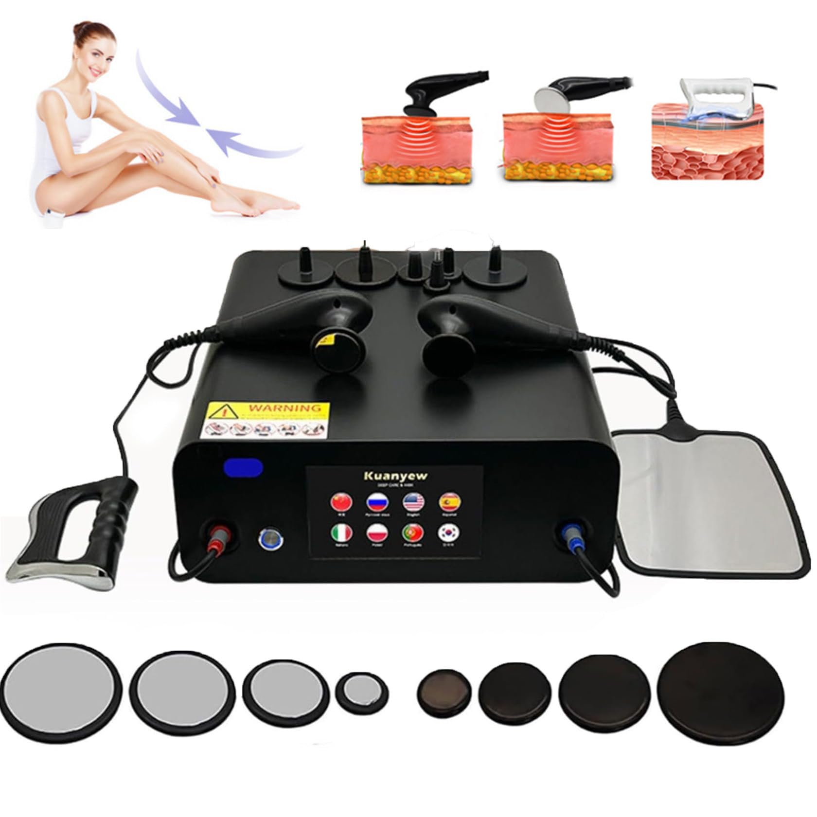 Dispositivo Portatile per Terapia a 448 Khz per Rassodamento Cutaneo, Terapia Profonda, Diatermia Cet/Ret, Dimagrimento, Bellezza, Modellamento E Benessere in Un Unico Dispositivo