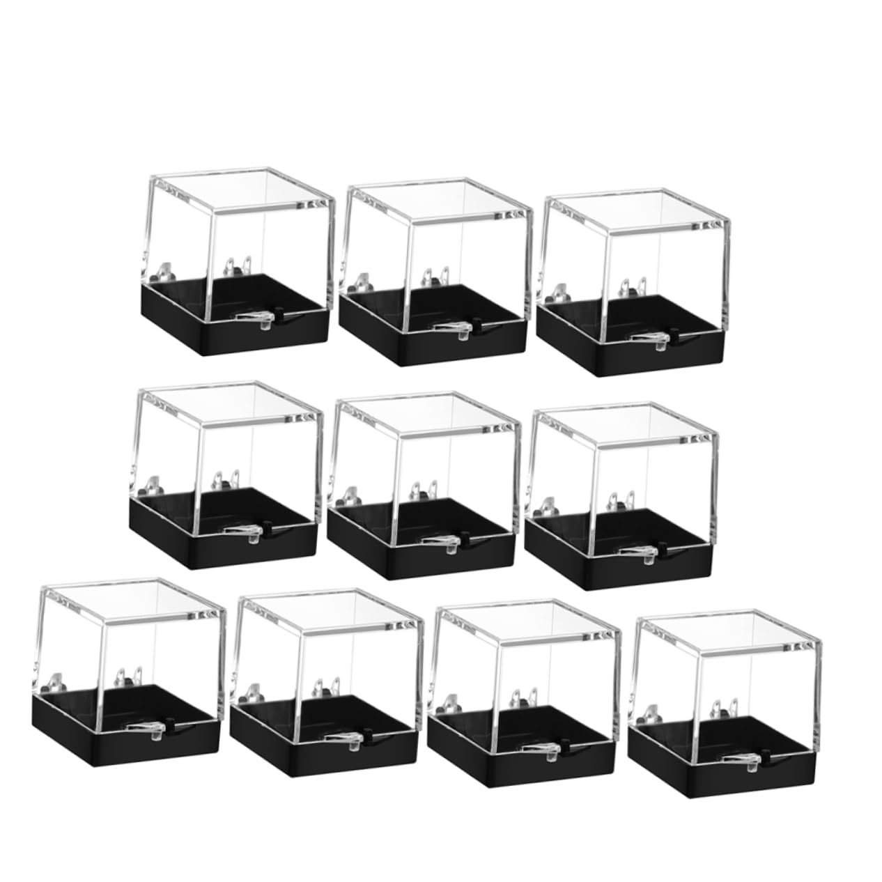 Cabilock Square Box for My Crystals 10pcs Mini Display Plastic Case Crystal Specimen Box Rock Collection Display
