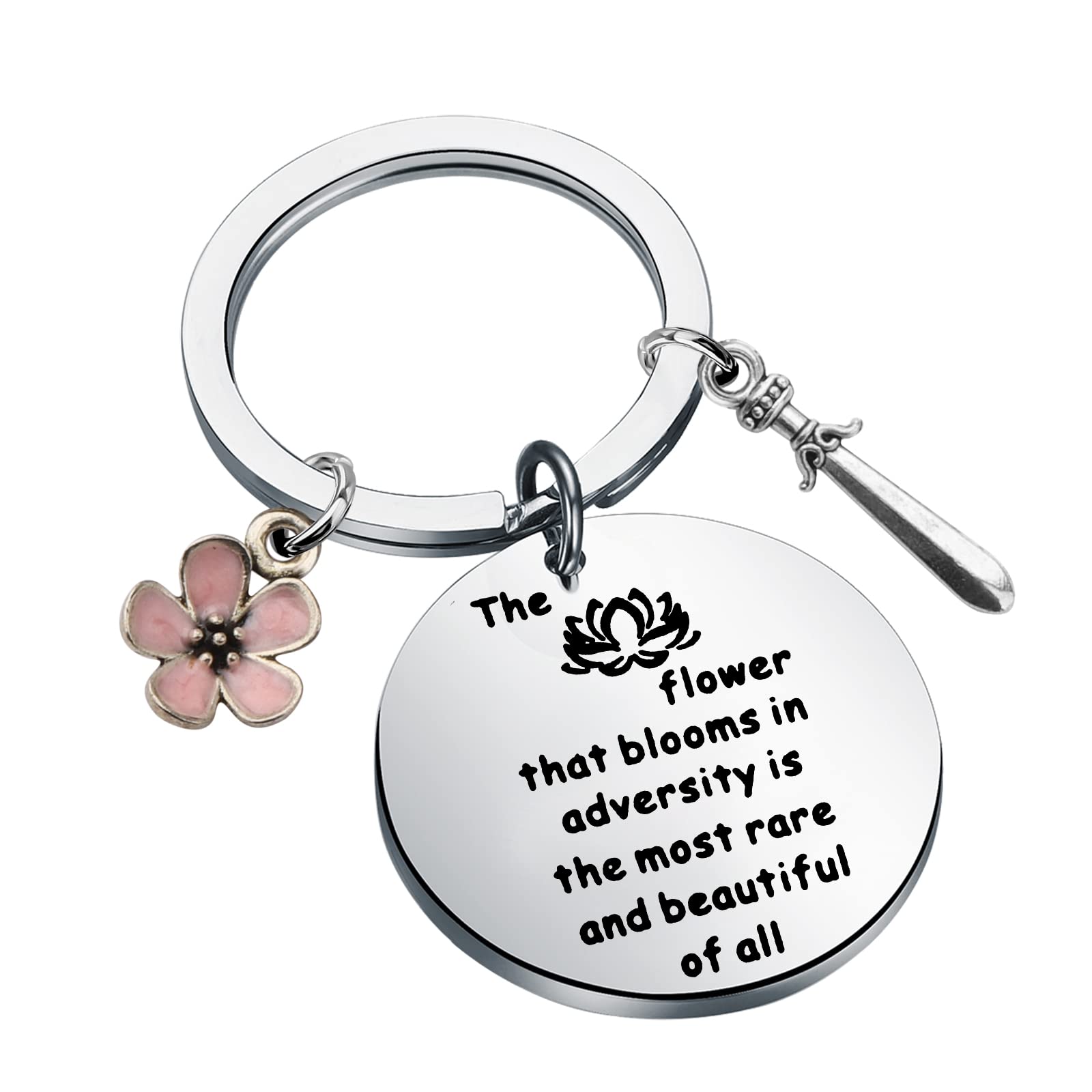 Princess Mulan Inspired Cuff Bracelet Keychain The Flower That Blooms in Adversity Jewelry Gift for Her (Keychain S)