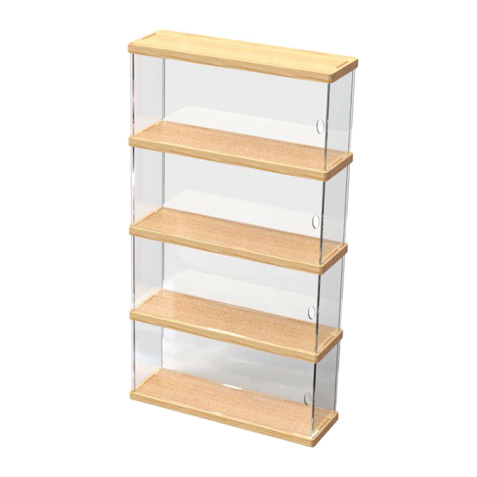 Vitrina Acrílica Transparente Caja Expositora Organizador Soporte Antipolvo para Figuras de Acción Miniaturas Y Juguetes Protección contra Polvo Y Suc, 4 Capas 30cm