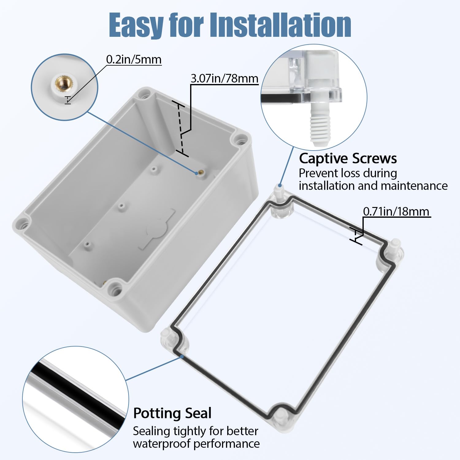 IP67 Waterproof Electrical Box - Gray Project Box -3