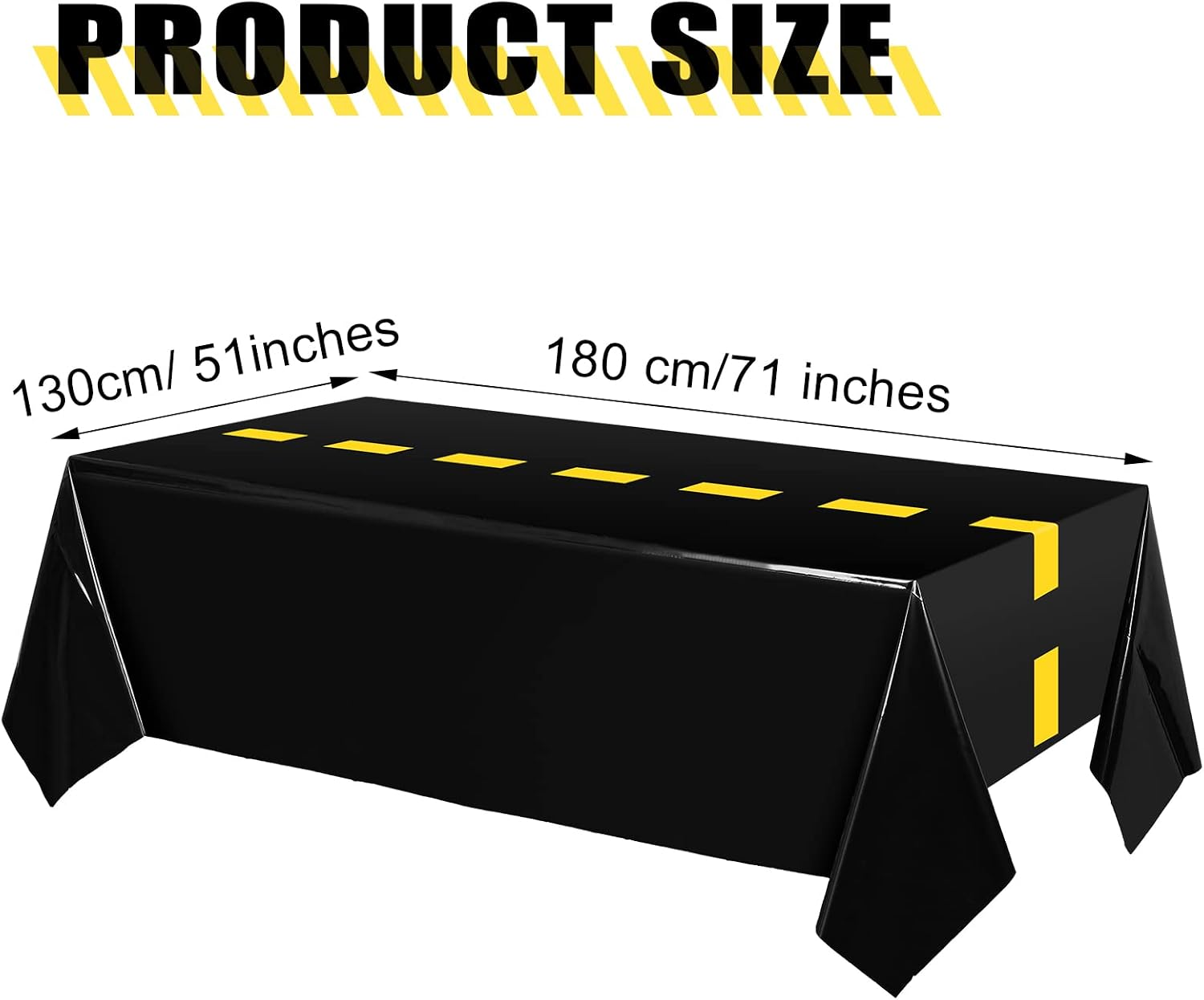 Remagr 3 Pack Construction Birthday Party Tablecloth, Black Construction image 2