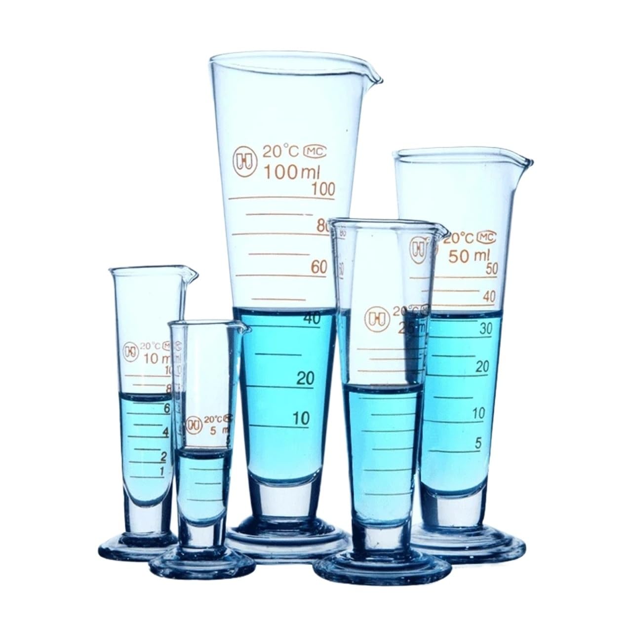 5 10 20 25 50 100 250 500 1000 ml Vaso medidor cónico de vidrio Vaso de precipitados triangular Material de vidrio for laboratorio Experimento químico graduado(25ml)