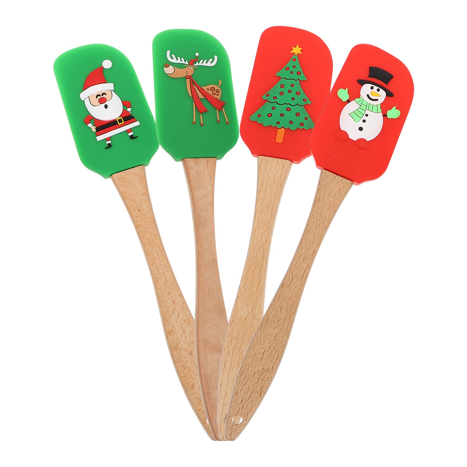 Mobestech 4 piezas Rascadores de Silicona para Pasteles de Navidad de Utensilios de Cocina para Repostería Resistentes al Calor Diseño Práctico y Ecológico para Crema y