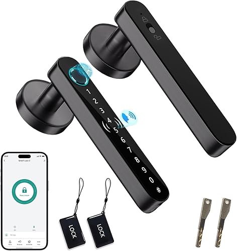 Cerradura inteligente de puerta de huella dactilar, tarjeta IC, aplicación móvil, cerradura de puerta de entrada sin llave, para hogar, hotel,