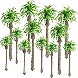 12PCS Model Coconut Palm Tree, Mini Scenery Model Tree for Train Railway Scenery, Diorama, Cake Topper, Miniature Garden, Plant Pots Bonsai Craft, Micro Landscape Sandbox
