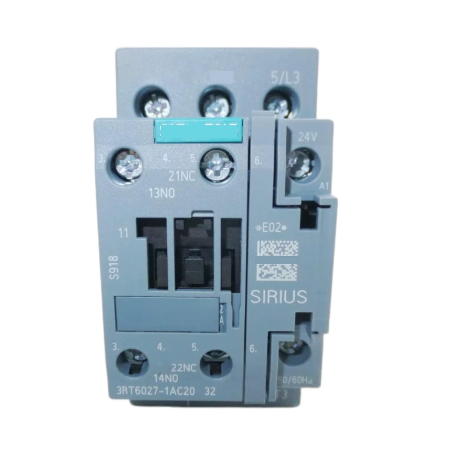 JHSLJCQS Contactors 3RT6027-1AC20 3RT60271AC20, 32A 24V 1NO 1NC DIN Rail Mount Contactor