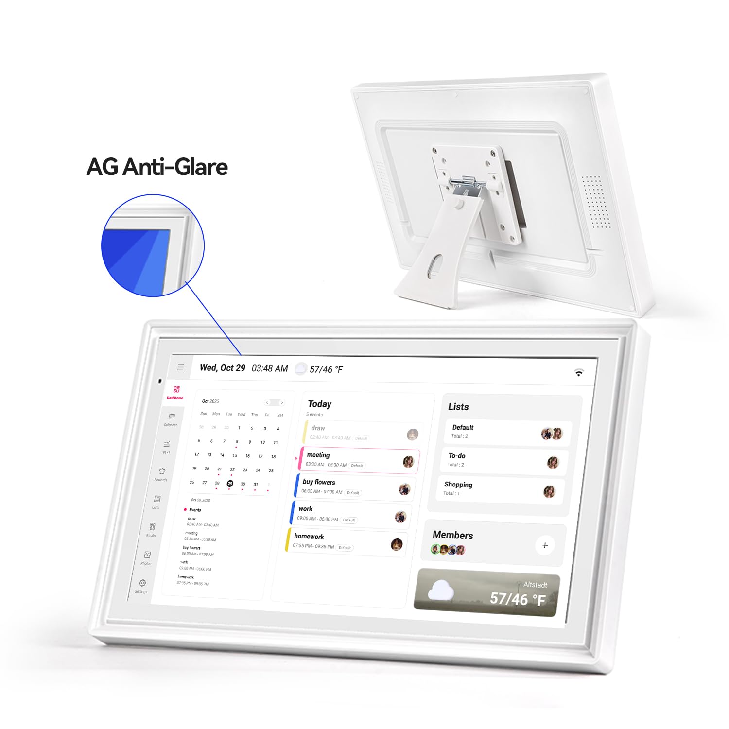 15,6 Wandplaner, digitaler Kalender und Aufgabendiagramm, 32 GB Smart-Touchscreen, interaktives Display für Familienpläne – Wandhalterung im Lieferumfang enthalten, ideal für die