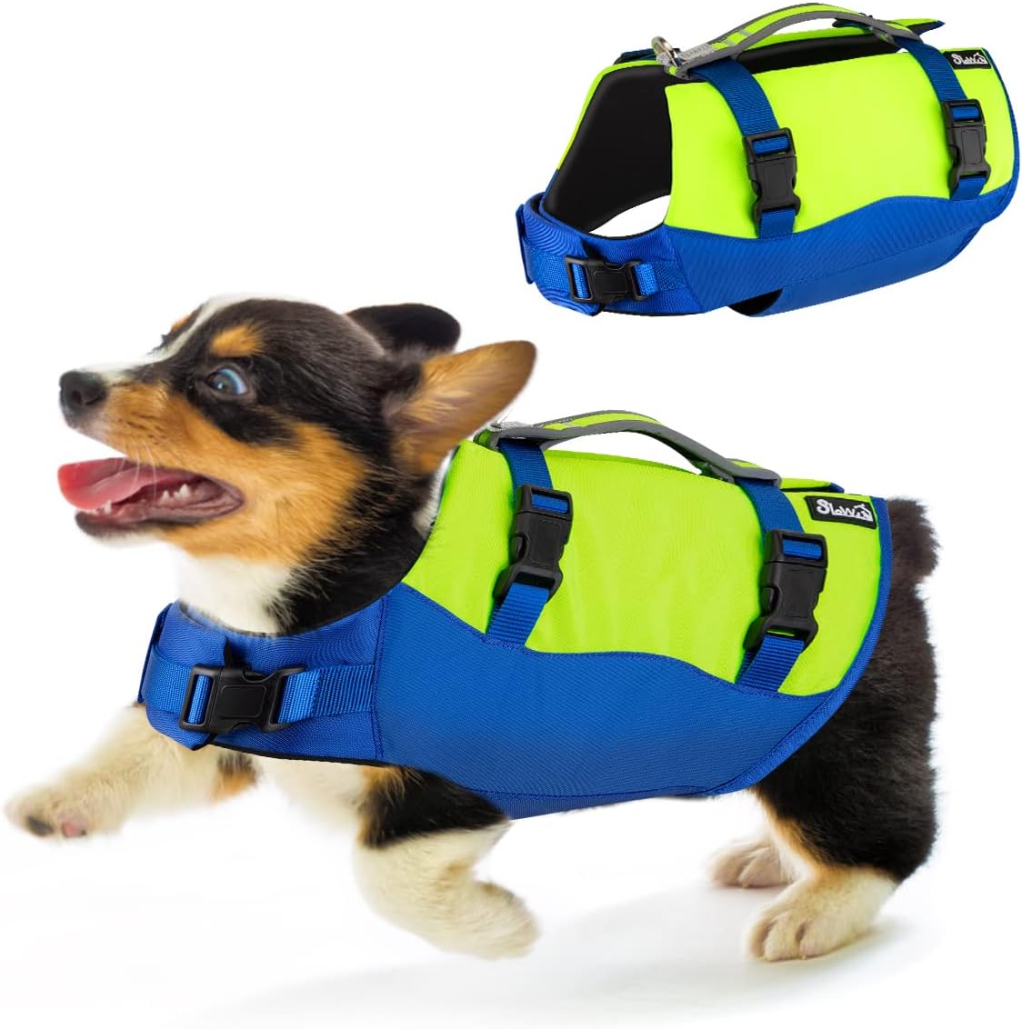 SlowTon Dog Life Jacket, Adjustable Dog Life Vest with Reflective