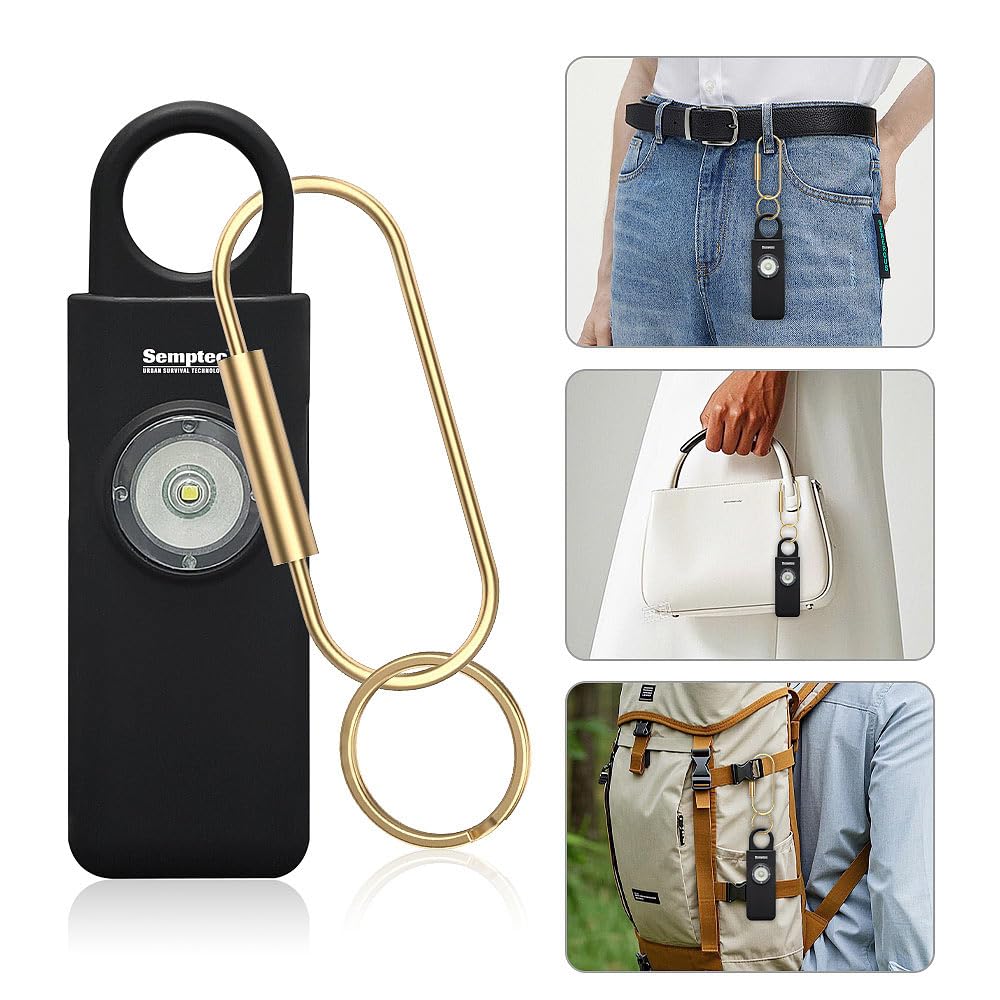 Semptec Urban Survival Technology Reisealarm: 4er-Set Selbstverteidigungs-Schlüsselanhänger, 130 dB, Taschenlampe (Alarmanlagen für unterwegs, Selbstverteidigungsalarme, Selbstverteidigung)