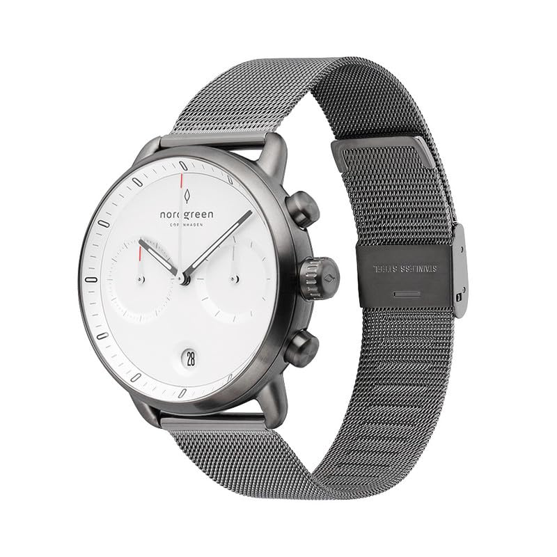 Nordgreen Gun Metal Mens 42 mm Analogue Display, Quartz Movement, White Stainless Steel Dial with Black Stainless Steel Strap (B0DFH4PGSW) Amazon Price History, Amazon Price Tracker