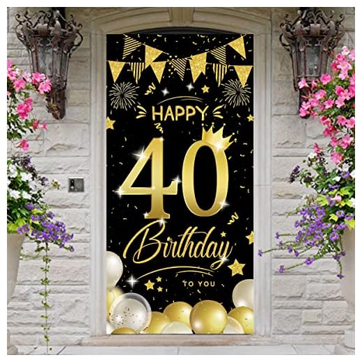 30-års födelsedagsdekorationer svart och guld, 30-årsdag fest dörrbanderoll grattis på 30-årsdagen festdekorationer för män kvinnor 30-årsdag bakgrundsbanderoll för trädgård väggdekoration – 185 x 90 cm